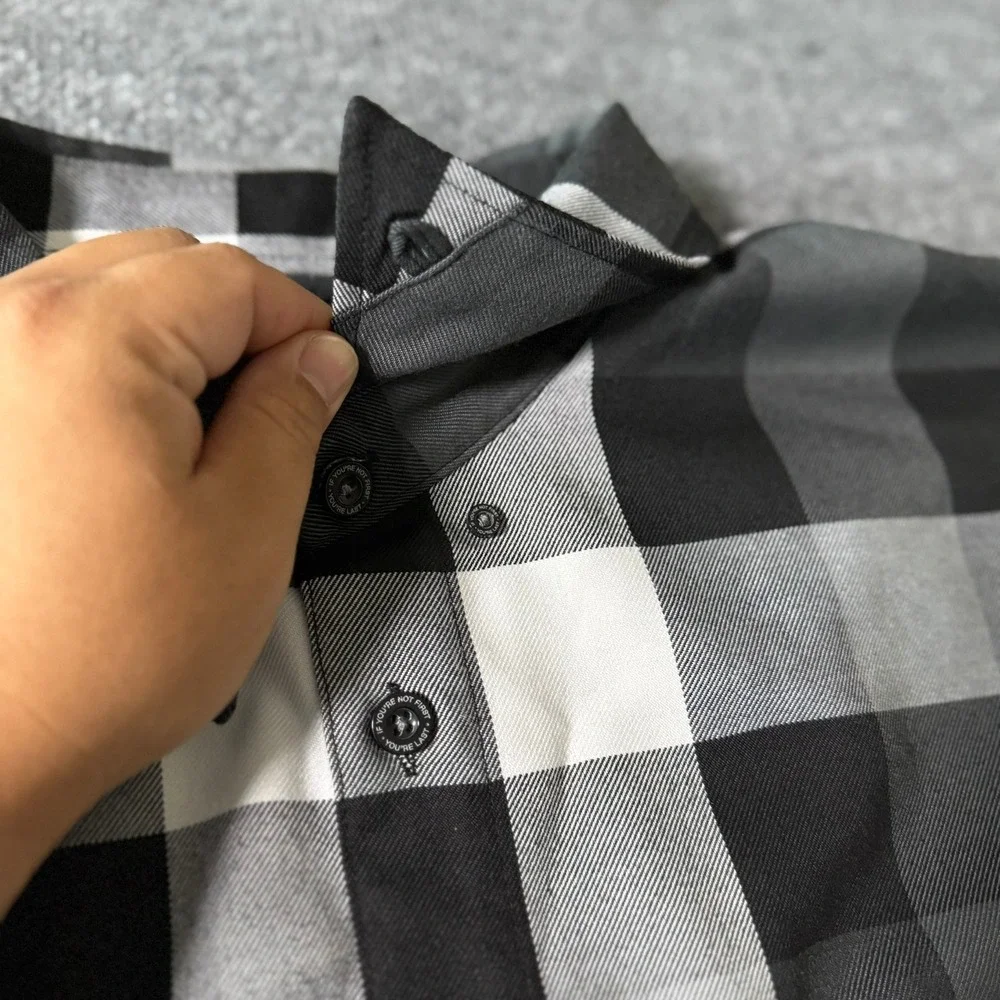 Dixxon Flannel Finish Line Black/White Buffalo Plaid Long Sleeve Mens 4X